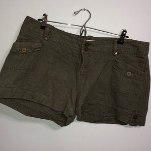 Green cargo shorts